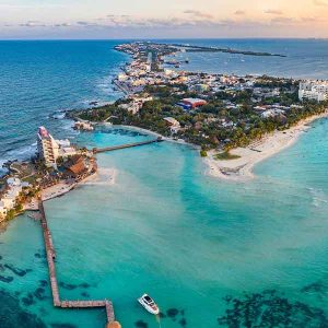 Vista aerea de Isla Mujeres
