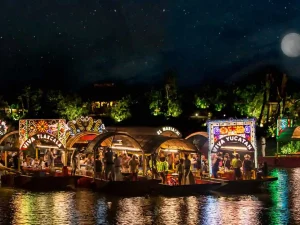 Trajineras en Xoximilco